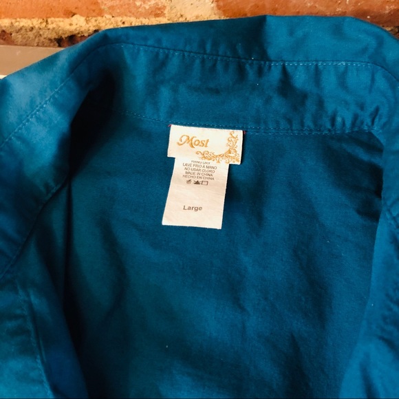 Turquoise Button Down Shirt - Picture 5 of 5